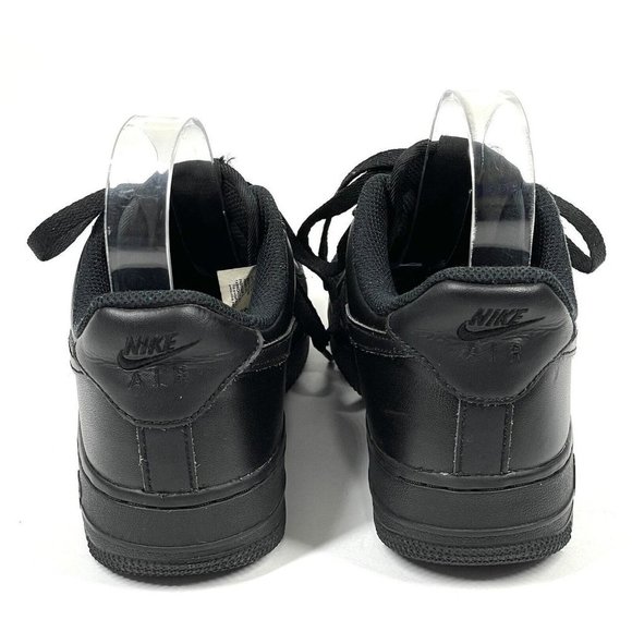 Nike Air Force 1 07 Black Leather Sneakers 315115-038 Womens Size 6 Shoes - Picture 7 of 12